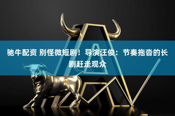 驰牛配资 别怪微短剧！导演汪俊：节奏拖沓的长剧赶走观众