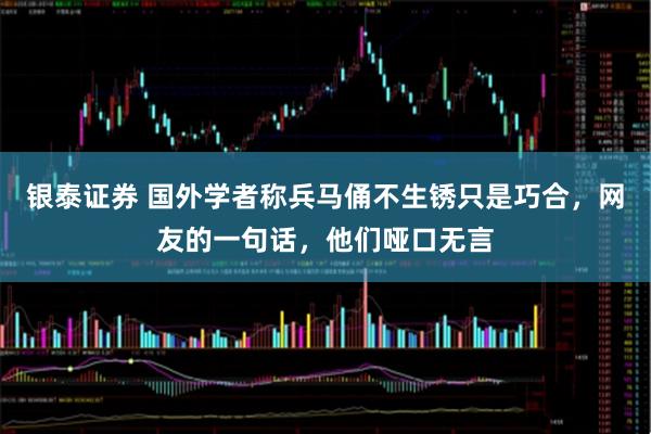 银泰证券 国外学者称兵马俑不生锈只是巧合，网友的一句话，他们哑口无言